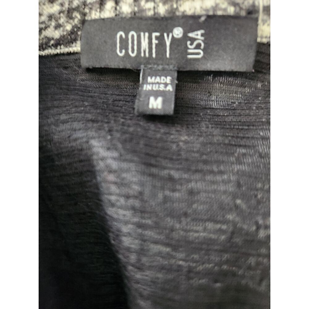 Comfy USA sweater jacket/shacket Sz M Pockets career office classic black gray - Picture 6 of 9